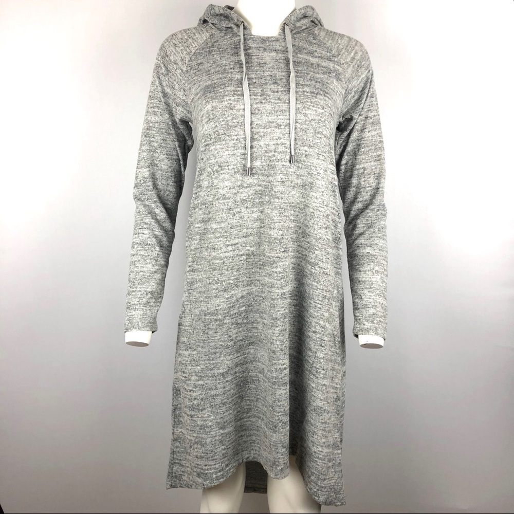 cable & Gauge Gray High-Low Casual hooded  Dress